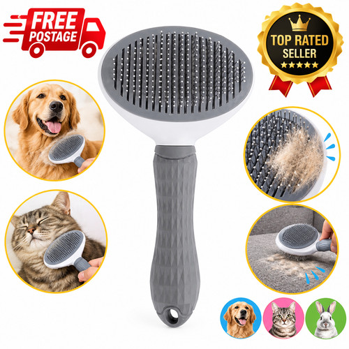 Pet grooming brush self - pet,